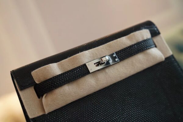 Hand Stitching Hermes CK89 Nior Lizard Leather Kelly Danse 22CM Silver Hardware