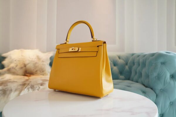 New GPCMode Hermes 9D Amber Evercolor Kelly Bag 28CM Gold Hardware