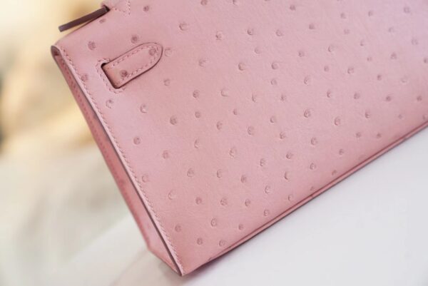 Wholesale Hermes 94 Terre Cuite KK Ostrich Skin Kelly Pochette22cm Clutch Bag