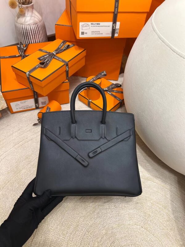 USA Washington Hermes Birkin Shadow 25CM Swift 89 Noir Silver Hardware