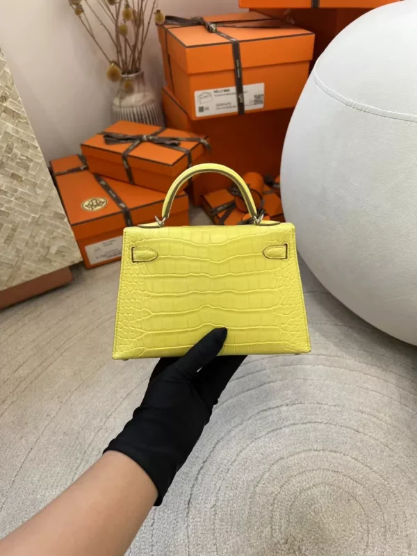 Australia Sydney Hermes M9 Mimosa Mini Kelly 19CM Matte Alligator Crocodile Silver Hardware
