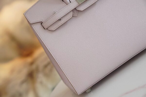 Fashion Hermes Birkin 25CM 09 Mauve Pale Epsom Leather Silver Hardware