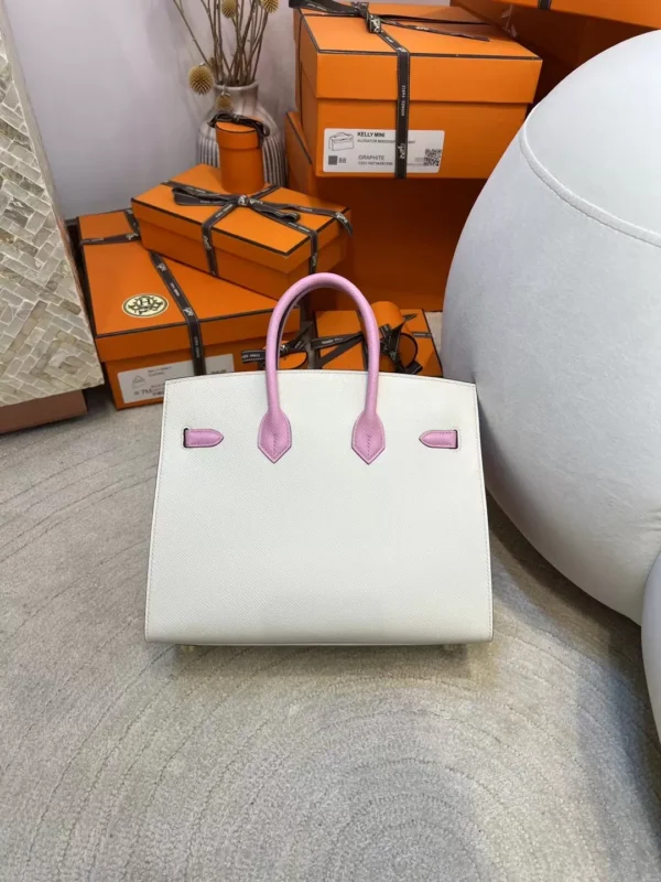 Hermes Epsom Birkin Sellier 25CM 10 Craie/ X9 Mauve Sylvestre Gold Hardware