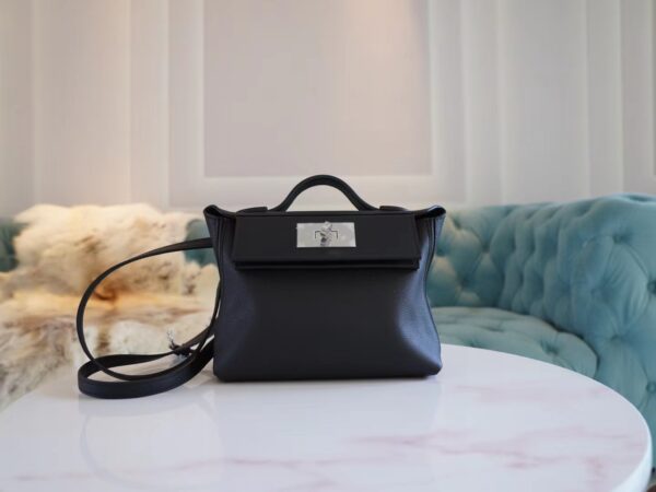 Wholesale GPCMode Hermes Mini Kelly 24/24 CK89 Nior Evercolor Leather Silver Hardware
