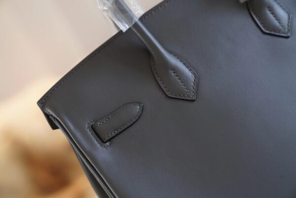 Full Handmade Hermes Birkin Bag30CM 88 Gris Graphite Jonathan Leather Gold Hardware