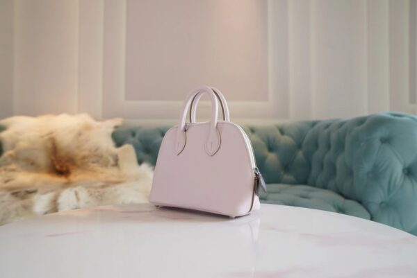 Sale Hermes Mini Bolide 18CM 09 Mauve Pale/ Three Colors Evercolor Silver Hardware