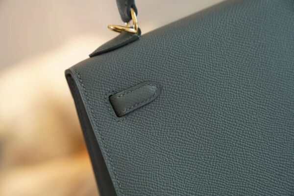 Full Handmade Hermes CK63 Vert Amande Kelly 25CM Epsom Leather Gold Hardware