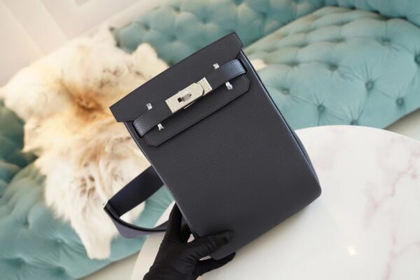 Sale Hermes 2Z Blue Nuit Togo Leather Hac A Dos Backpack Silver Hardware