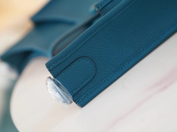 Full Handmade Hermes 1P Blue Colvert TC Leather Evelyne 29CM Silver Hardware