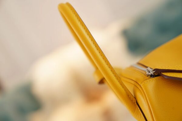 Wholesale Hermes Lindy 26CM 9D Amber Evercolor Leather Shoulder Bag Silver Hardware