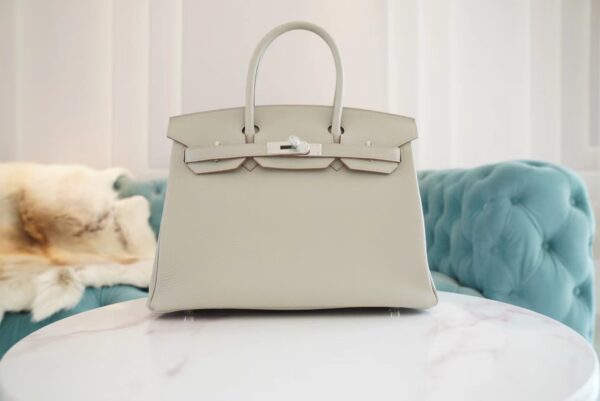 GPCMode Hermes Birkin Bag30CM C80 Gris Pearl Togo Leather Silver Hardware