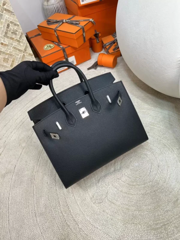 Australia Sydney Birkin Sellier 25CM 89 Noir Epsom Leather Silver Hardware