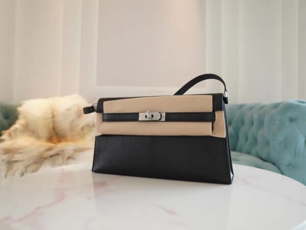 Canada Ottawa Hermes Kelly Elan Chevre Leather 89 Noir Silver Hardware