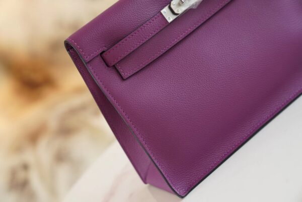 Full Handmade Hermes Kelly Danse22CM P9 Anemone Evercolor Leather Silver Hardware