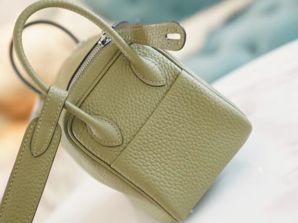 GPCMode Factory Hermes Q1 Sauge Clemence Leather Mini Lindy19CM Silver Hardware