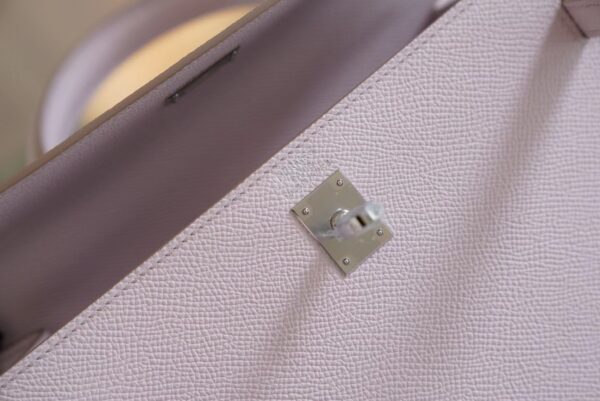 New Arrival Hermes Kelly 25CM 09 Mauve Pale Epsom Leather Silver Hardware