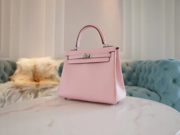 Qatar Doha Hermes Kelly 25CM Swift 3Q Rose Sakura Silver Hardware