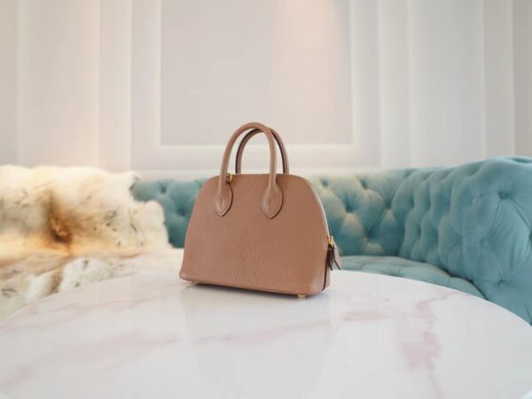 New Arrival GPCMode Hermes Mini Bolide18CM 2J Quebracho Chevre Leather Gold Hardware