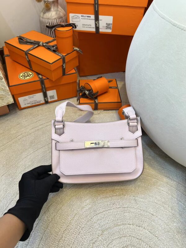 Handmade Hermes Jypsiere Mini 23CM 09 Mauve Pale Evercolor Silver Hardware