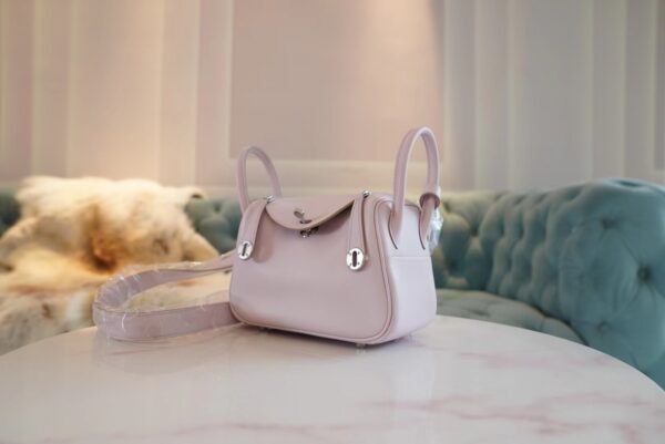 GPCMode Factory Hermes 09 Mauve Pale Mini Lindy 19CM Swift Leather Silver Hardware
