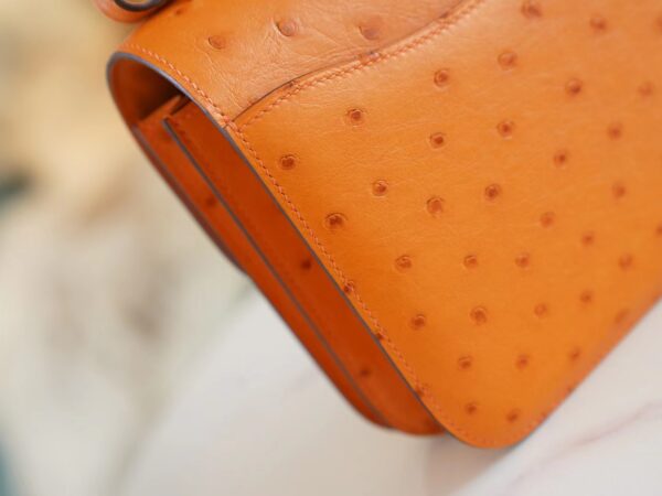 GPCMode Hermes Factory I9 Abricot KK Ostrich Skin Constance19CM Shoulder Bag