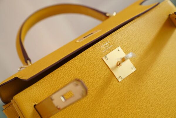 New GPCMode Hermes 9D Amber Evercolor Kelly Bag 28CM Gold Hardware