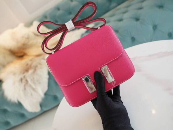 Wholesale GPCMode Hermes Constance 19CM E5 Rose Tyrien Epsom Leather Silver Hardware