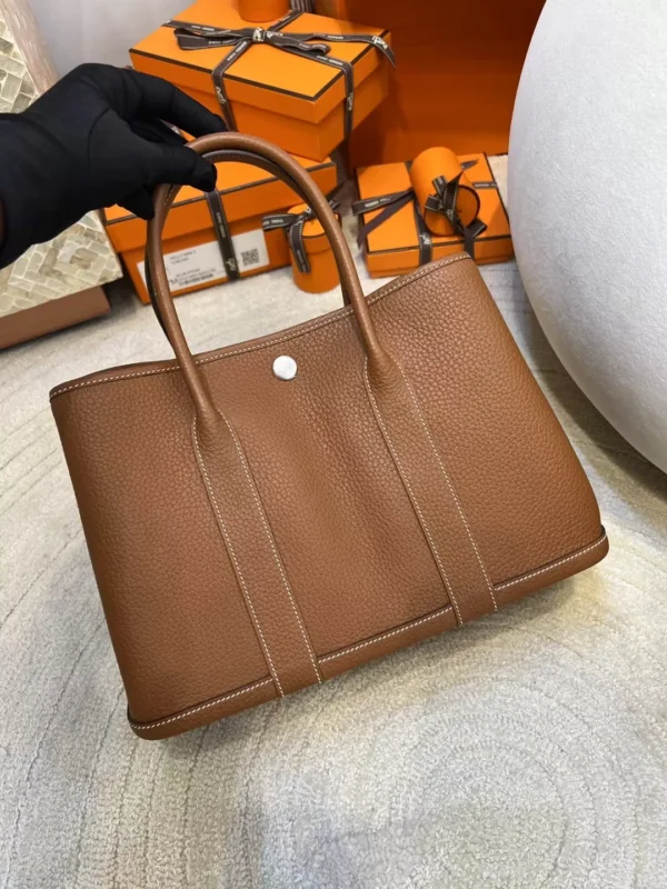 Taiwan Hermes 37 Gold Negonda Leather Garden Party 30 Silver Hardware