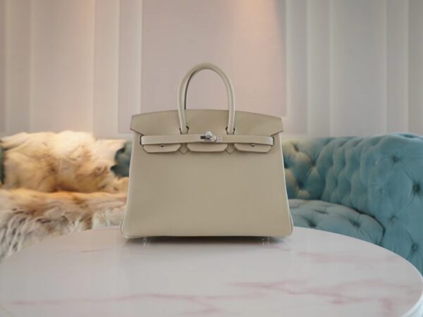 GPCMode Hermes Togo Leather Birkin 25CM CK10 Craie Silver Hardware