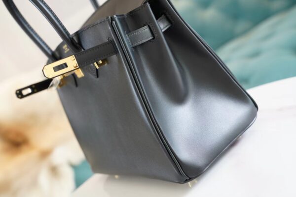 Full Handmade GPCMode Hermes CK88 Black Box Leather Birkin25CM Gold Hardware