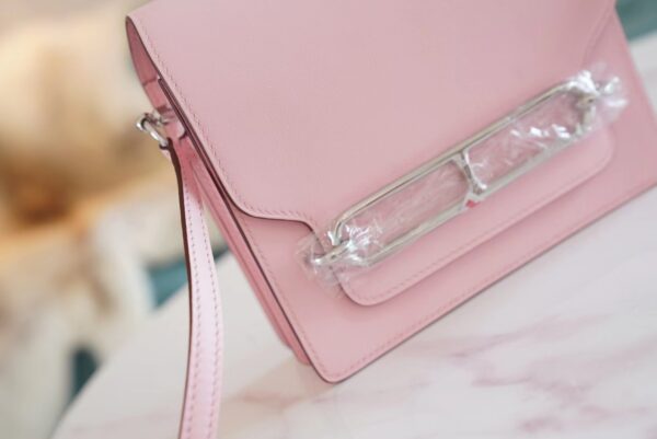 GPCMode Hermes Factory 3Q Rose Sakura Swift Leater Roulis Mini18cm Silver Hardware
