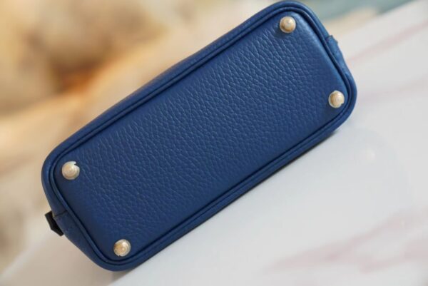 Fashion Hermes Mini Bolide 18CM 71 Blue France Evercolor Leather Gold Hardware
