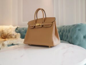 a005fb401edcb96 Fashion Lcmode Hermes 4B Biscuit Togo Leather Birkin25CM Women’s Bag Gold Hardware