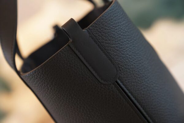 GPCMode Hermes In The Loop18CM CK89 Black Clemence Leather Silver Hardware