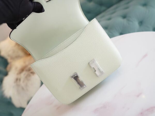 New Arrival Hermes 0S Vert Fizz Chevre Leather Constance19CM Shoulder Bag