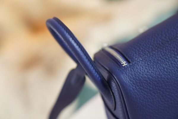 GPCMode Factory Hermes 7K Blue Saphir Clemence Leather Mini Lindy19CM Silver Hardware