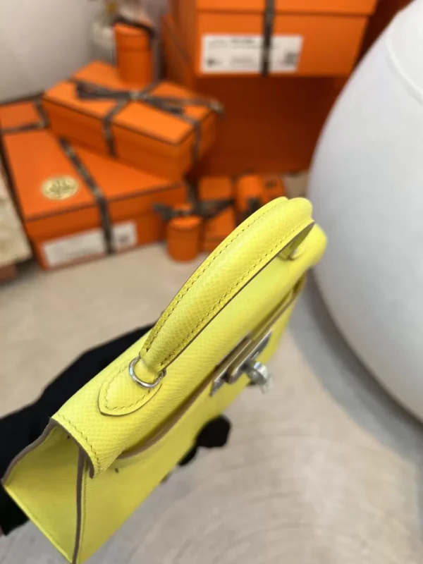 Handmade Hermes Mini Kelly 19CM Epsom 9R Lime Silver Hardware