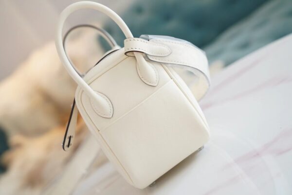 Fashion Hermes Mini Lindy 19CM I2 Nata / Gold Swift Leather Silver Hardware