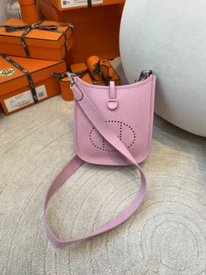 Canada Ottawa Hermes Mini Evelyne 16CM X9 Mauve Sylvestre Clemence Silver Hardware