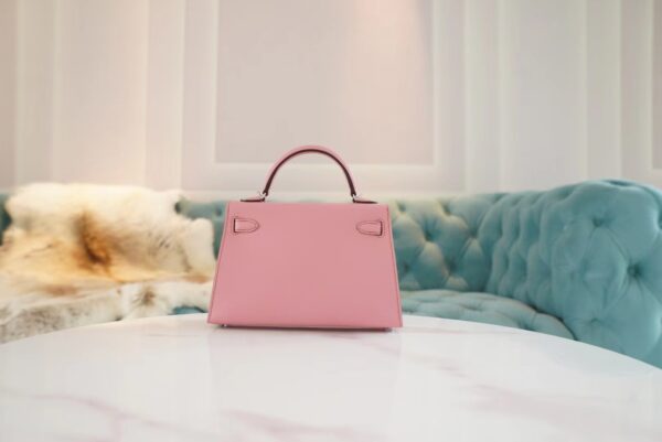【GPCMode】Hermes 5P Rose Mini Kelly 19CM Epsom Leather Silver Hardware