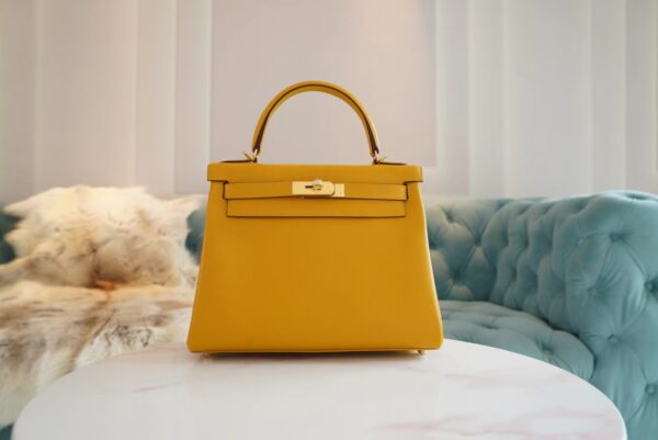 New GPCMode Hermes 9D Amber Evercolor Kelly Bag 28CM Gold Hardware