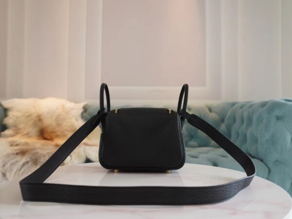 Full Handmade Hermes Mini Lindy 19CM CK89 Nior Clemence Gold Hardware