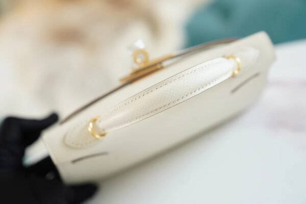GPCMode Hermes C10 Craie Epsom Leather Mini Kelly II 19CM Gold Hardware