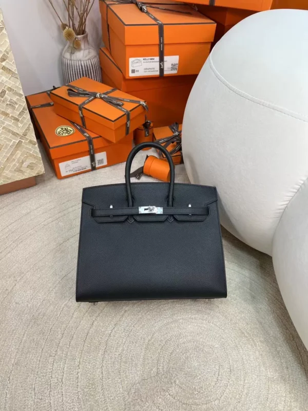 Australia Sydney Birkin Sellier 25CM 89 Noir Epsom Leather Silver Hardware