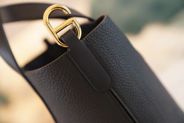 Full Handmade Hermes CK89 Black In The Loop18CM Clemence Leather Gold Hardware
