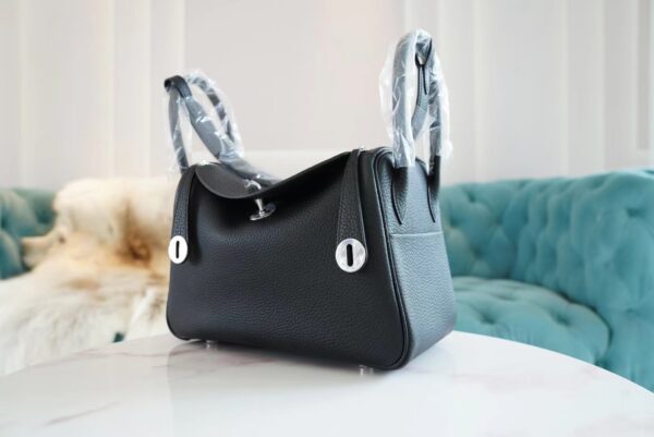 GPCMode Factory Hermes CK89 Black Clemence Leather Lindy26CM Silver Hardware