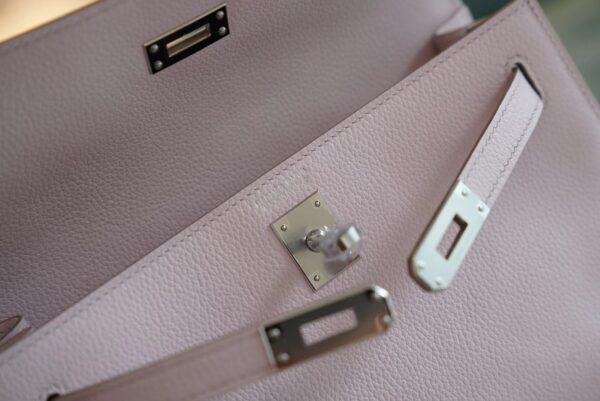 GPCMode Hermes Kelly Danse 22CM 09 Mauve Pale Evercolor Leather Silver Hardware