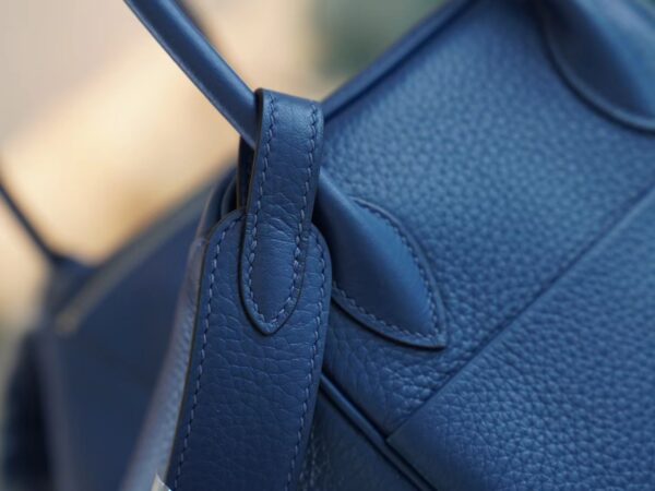 Hermes Shop Lindy 26CM Clemence S4 Deep Blue Silver Hardware
