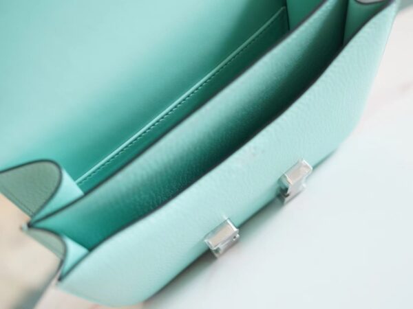 New GPCMode Hermes 79 Aqua Chevre Leather Constance 19CM Silver Hardware