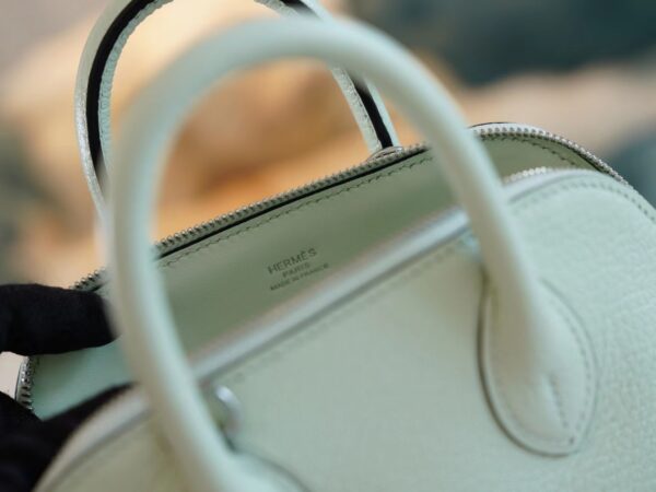 GPCMode Hermes Chevre Leather Mini Bolide 18CM 0S Vert Fizz Silver Hardware